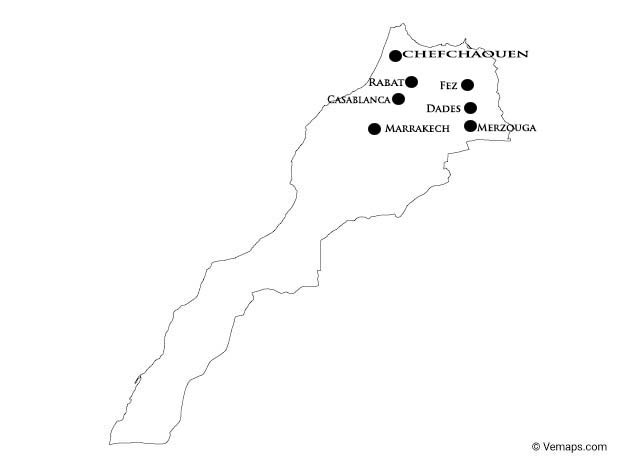 Map of South India itinerary